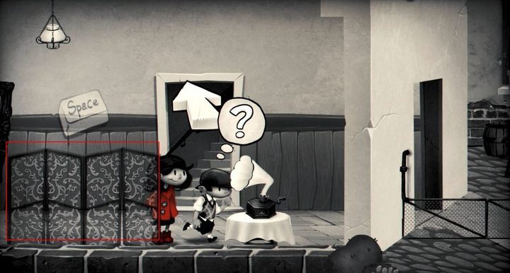 The picture shows a place where you must place items needed for a disguise. - Chapter 10 - The Orphanage in Trouble - My memory of Us Walkthrough - Walkthrough - My memory of Us Guide
