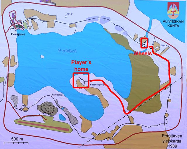 After passing a certain section of the road, there will be a garage on the right, and you will reach the next intersection with only one sign, to Perajarvi - Where to find wheels in My Summer Car? - FAQ - My Summer Car Guide