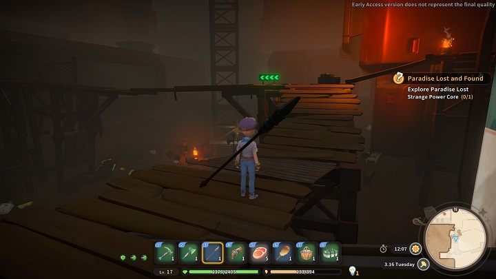 Follow the green arrows, but once you reach the sign, go in the opposite direction to reach a chest with more Rubber Shells - My Time at Sandrock: Paradise Lost and Found - walkthrough - Main missions - My Time at Sandrock Guide, Walkthrough