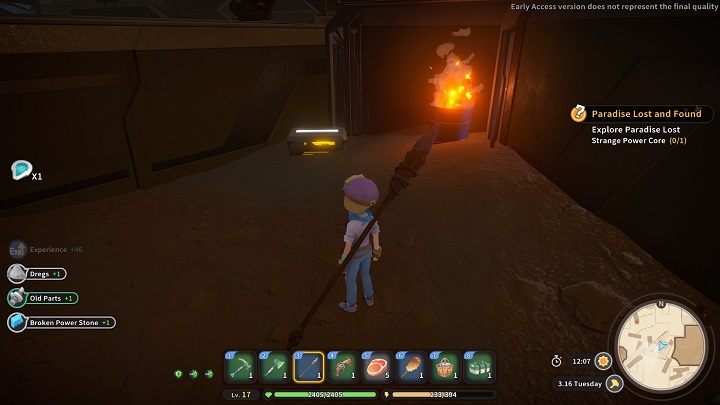 Go through a narrow passage where two harmless enemies dwell and turn right - My Time at Sandrock: Paradise Lost and Found - walkthrough - Main missions - My Time at Sandrock Guide, Walkthrough