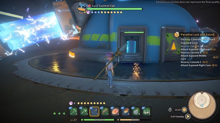 The cat's arms will lower, letting you move behind the boss - My Time at Sandrock: Paradise Lost and Found - walkthrough - Main missions - My Time at Sandrock Guide, Walkthrough