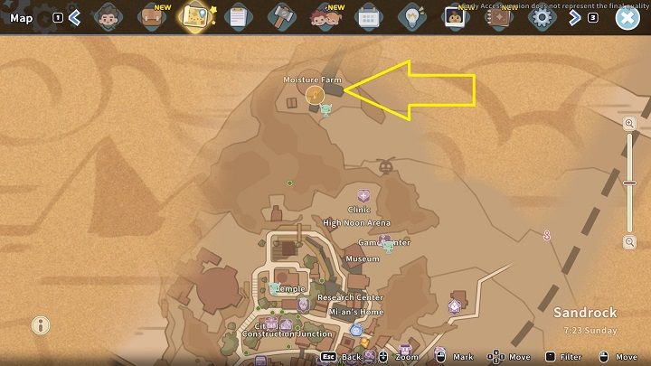 Zeke invariably resides at Moisture Farm north of town - My Time at Sandrock: The Grass is Greener - walkthrough - Main missions - My Time at Sandrock Guide, Walkthrough