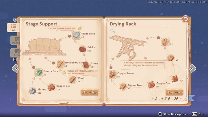 You can get a diagram for the Drying Rack at the Research Center - My Time at Sandrock: Drying Rack - how to build? - FAQ - My Time at Sandrock Guide, Walkthrough