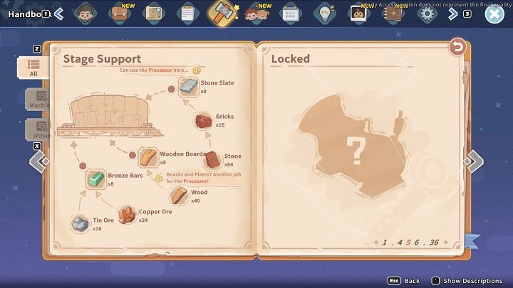 If you have selected the Stage Support, approach the Assembly Station and select the corresponding project - My Time at Sandrock: The Show Must Go On - walkthrough - Main missions - My Time at Sandrock - Guide, Walkthrough