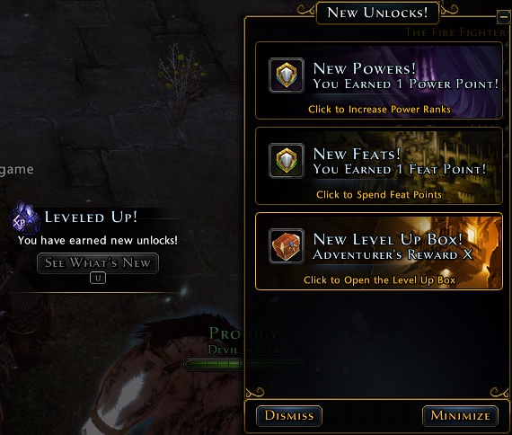 In New Unlocks panel you will see series of blocks informing you about new content, giving you some new quests and blocks opening character window to distribute new power and feast points - Character progression - Hero - Neverwinter - Game Guide and Walkthrough