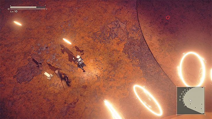 In the further part of the fight, the hacking mini-game can be triggered not just by the yellow shockwaves, but also by yellow circles - NieR Automata: Chapter 4 Route A - walkthrough - Route A - NieR Automata Guide
