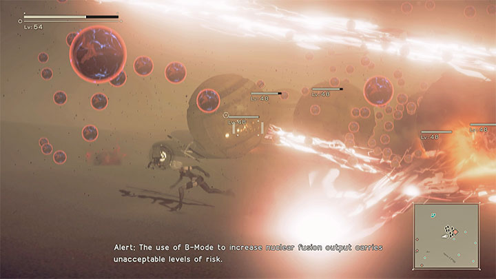 Every now and then, Hegel disintegrates into single spheres that land in different places on the sand - NieR Automata: Chapter 12, A2 - Route C, D - walkthrough - Route C and D - NieR Automata Guide