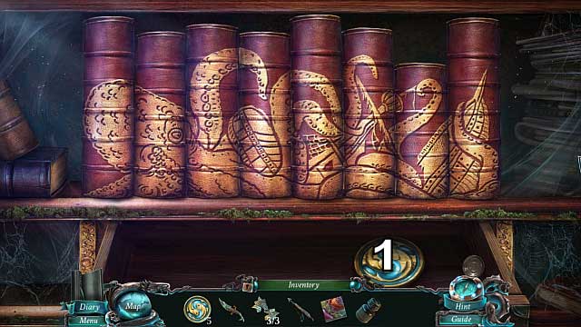 Go to the Underground and put the red book on the shelf - Chapter 5: The Shipwreck cemetery - Walkthrough - Nightmares from the Deep: The Sirens Call - Game Guide and Walkthrough
