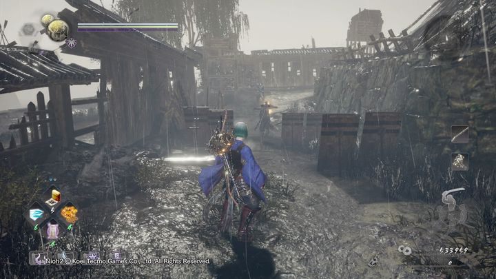 On the right, you have a small building with one opponent - Pervading Waters | NiOh 2 Walkthrough - Main missions - NiOh 2 Guide
