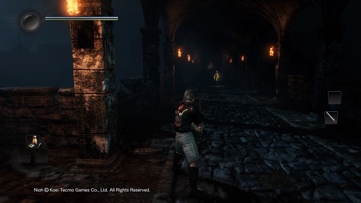 The staircase will lead you straight to the bridge that can be seen on the screenshot - The Man with the Guardian Spirit | Main missions - Main missions - NiOh Game Guide