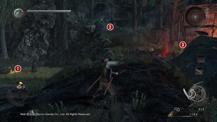 Once you’ve completed your search, proceed deeper into the gorge - Isle of Demons part 1 | Main missions - Main missions - NiOh Game Guide