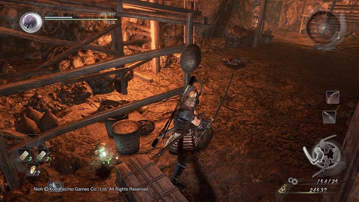 Near the place with the stone you will find a Kodama that will join your Shrine - The Silver Mine Writhes | Main missions - Main missions - NiOh Game Guide