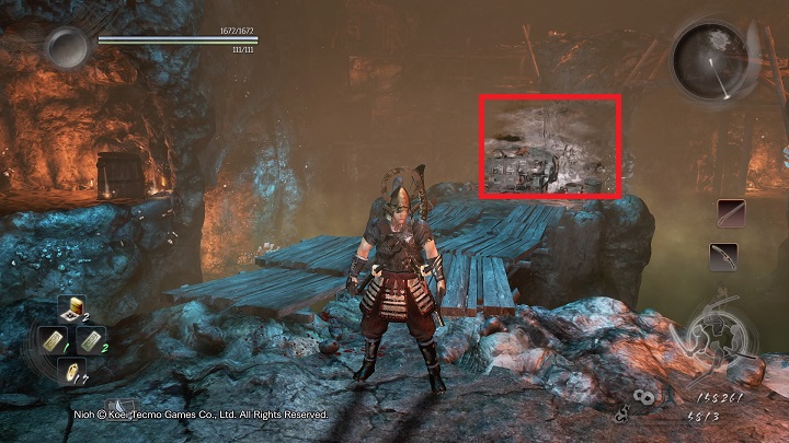Finally, you must jump down the scaffolding - The Silver Mine Writhes | Main missions - Main missions - NiOh Game Guide