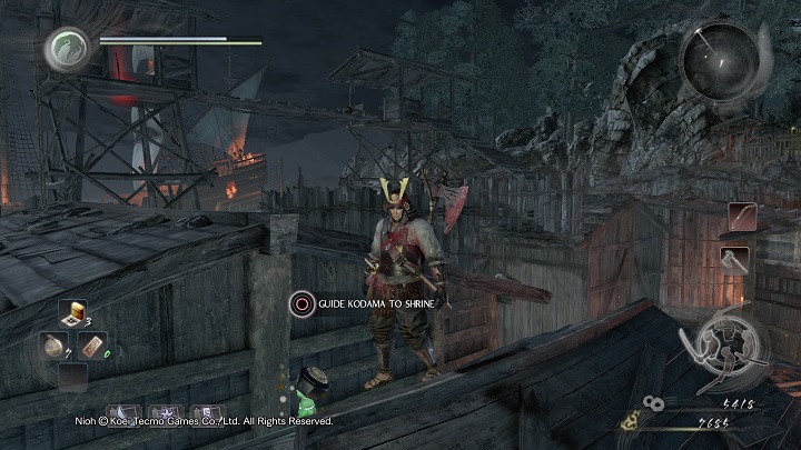 Before you begin the fight for leaving the camp you should go back and climb the tower with the Revenant - Isle of Demons part 2 | Main missions - Main missions - NiOh Game Guide