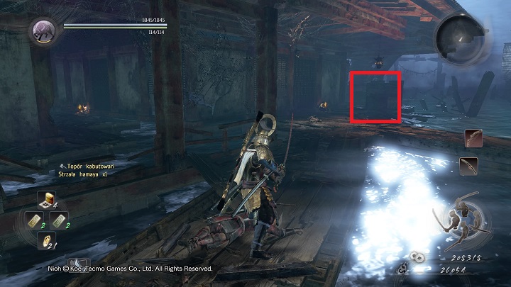 You can notice a Shrine on the right but you cant access it yet - The Ocean Roars Again | Main missions - Main missions - NiOh Game Guide