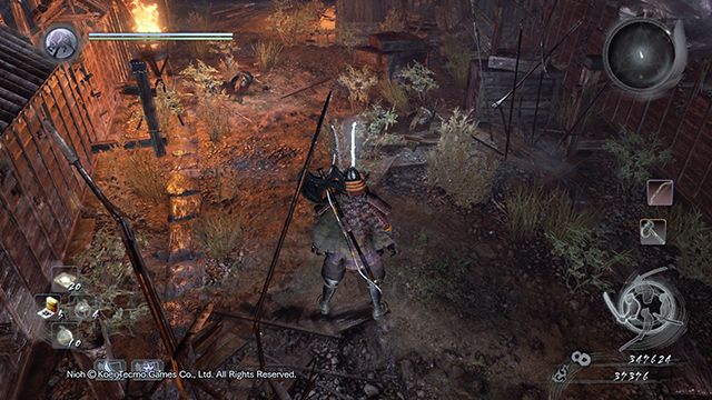 Watch out for the enemies lying on the ground - Spider Nest Castle | Main missions - Main missions - NiOh Game Guide