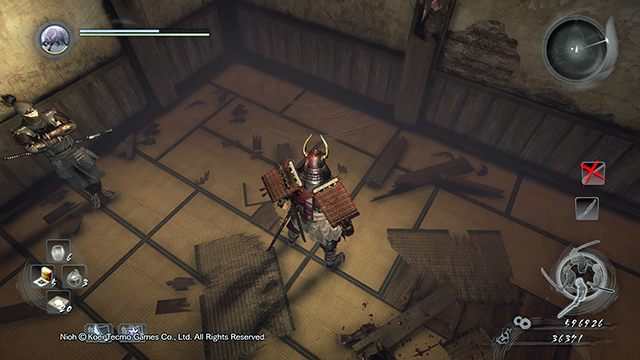 The marks on the ground will tell you which walls can be moved - The Iga Escape | Main missions - Main missions - NiOh Game Guide