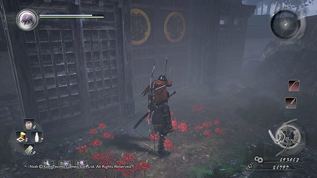 After opening the gate you will enter a yard - Memories of Death Lilies | Main missions - Main missions - NiOh Game Guide