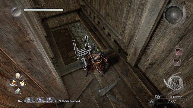 A shortcut that leads to the shrine - The Defiled Castle | Main missions - Main missions - NiOh Game Guide