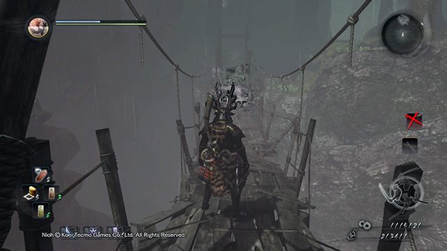 The bridge is being watched by a raven - A Defiled Holy mountain | Main missions - Main missions - NiOh Game Guide