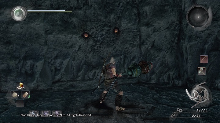 Walk over the wooden plank, down the location - Deep in the Shadows | Main missions - Main missions - NiOh Game Guide
