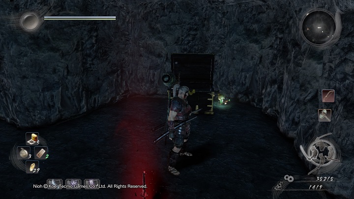 After you come out of the spring, head towards the area you have not yet been exploring - Deep in the Shadows | Main missions - Main missions - NiOh Game Guide