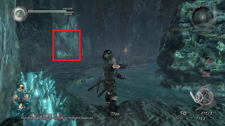 After you climb down, kill two skeletons and take a look around the location - Deep in the Shadows | Main missions - Main missions - NiOh Game Guide