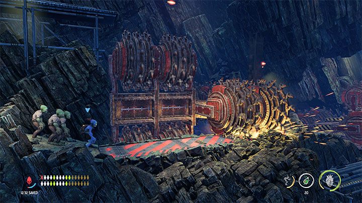 Later you will come across bigger traps - Oddworld Soulstorm: Bypassing security, Necrum - walkthrough - 10: Necrum - Oddworld Soulstorm Guide