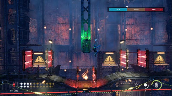 In the new location, our task will be to press three different buttons in order to restore the power supply to the elevator - Oddworld Soulstorm: Descent to Level 2, The Mines - guide, walkthrough description - 11: The Mines - Oddworld Soulstorm Guide