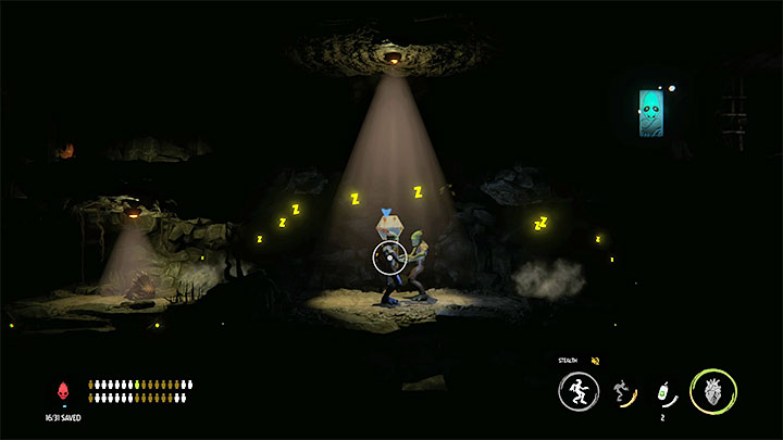 Our primary task in the second mine will again be to find the Phatoline canister - Oddworld Soulstorm: Crossing the valley again, Sorrow Valley - walkthrough - 5: Sorrow Valley - Oddworld Soulstorm Guide