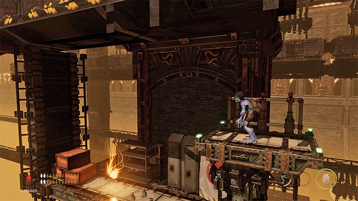 You will get to the next Secret Area - Oddworld Soulstorm: Unlocking the platform in Workzone 1 - walkthrough - 14: Feeco Depot - Oddworld Soulstorm Guide