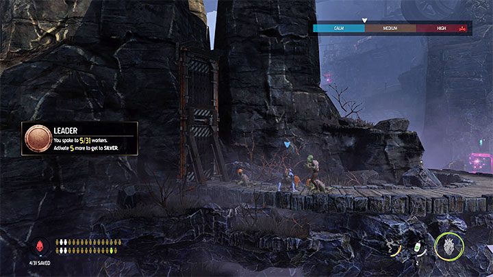 Platinum badge requirements: Talk to 31 Mudokons - Oddworld Soulstorm: Badges (challenges), Sorrow Valley - walkthrough - 5: Sorrow Valley - Oddworld Soulstorm Guide