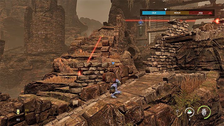 Go right - Oddworld Soulstorm: Freeing pinned-down Mudokons, the Ruins - walkthrough - 2: The Ruins - Oddworld Soulstorm Guide