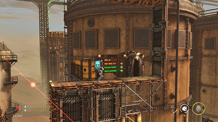 Regardless of whether we decide to explore the lower zones or not, we need to reach the upper right platform - Oddworld Soulstorm: Infiltrating the station, Phat Station - walkthrough - 6: Phat Station - Oddworld Soulstorm Guide