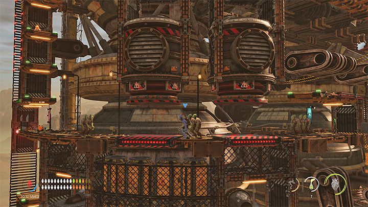 New machines capable of crushing our characters await us ahead - Oddworld Soulstorm: Reaching the top of the Fueling Tower, Phat Station - walkthrough - 6: Phat Station - Oddworld Soulstorm Guide