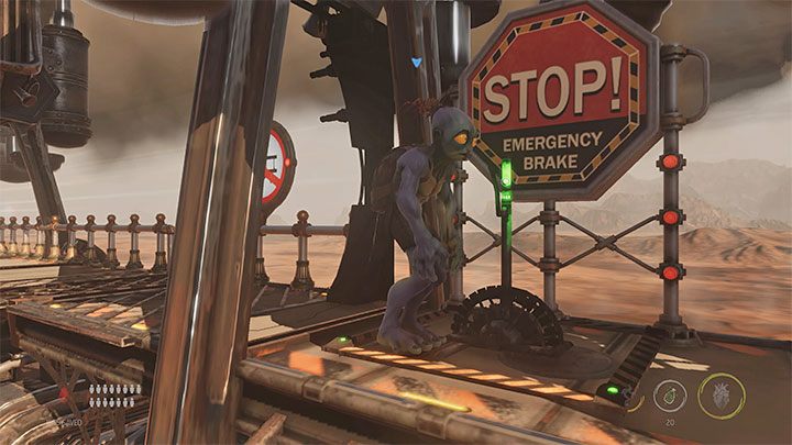 The rest of the stage is a formality - Oddworld Soulstorm: Slig Mama, boss fight, The Hijack - walkthrough - 7: The Hijack - Oddworld Soulstorm Guide