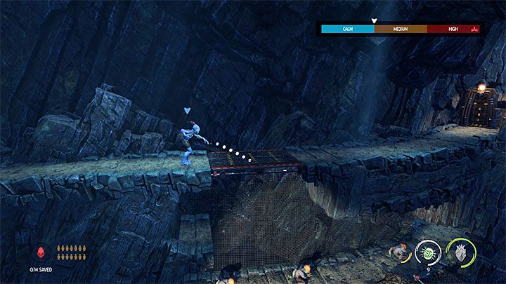 We reach the next grid and just like the previous one we destroy it with the use of Fizzy Pow - Oddworld Soulstorm: Holding Pen 10-6, Escape - guide - 13: Escape - Oddworld Soulstorm Guide
