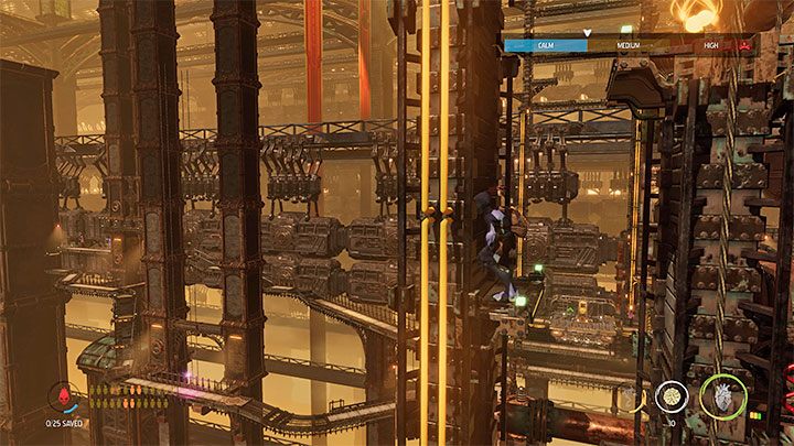 During the exploration, look at the left tunnel shown in picture 1 - Oddworld Soulstorm: Unlocking the platform in Workzone 1, Feeco Depot - walkthrough - 14: Feeco Depot - Oddworld Soulstorm Guide