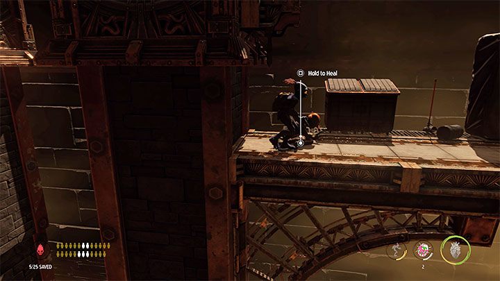 Each of the lower areas is guarded by Sligs, and it is best to get rid of them first - Oddworld Soulstorm: Unlocking the platform in Workzone 1, Feeco Depot - walkthrough - 14: Feeco Depot - Oddworld Soulstorm Guide