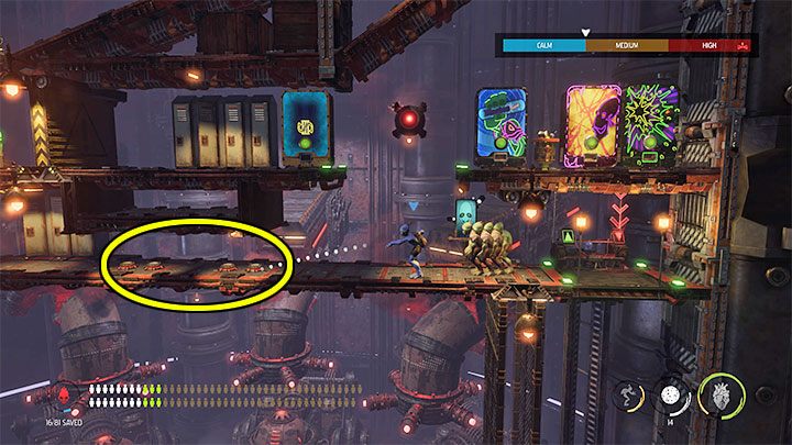 After reaching the higher level, leave the Mudokons behind - Oddworld Soulstorm: Opening the 1st and the 2nd gate, Brewery - walkthrough - 16: Brewery - Oddworld Soulstorm Guide