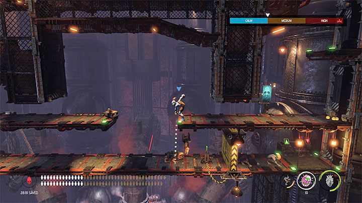 Roll through the holes you come across and get to a new location with enemies - Oddworld Soulstorm: Opening the 3rd gate, Brewery - walkthrough - 16: Brewery - Oddworld Soulstorm Guide