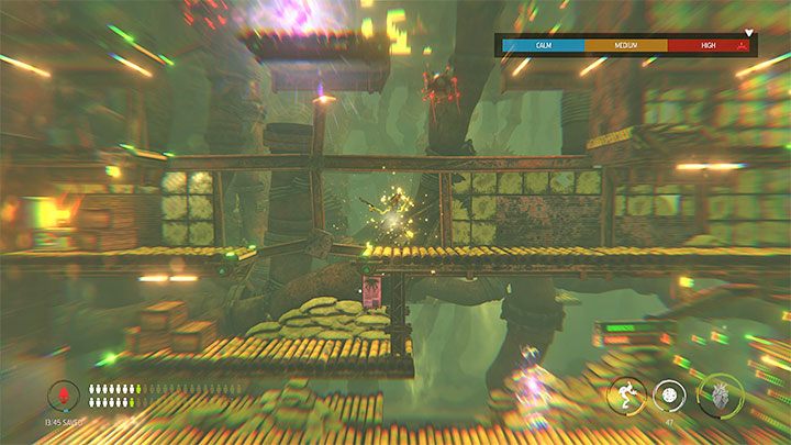 The Barracks are relatively big, and you can move around them quite freely - Oddworld Soulstorm: Furnace, Slig Barracks - walkthrough - 9: Slig Barracks - Oddworld Soulstorm Guide