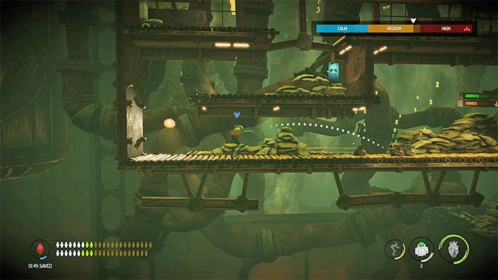 There are several levers in the Barracks - Oddworld Soulstorm: Furnace, Slig Barracks - walkthrough - 9: Slig Barracks - Oddworld Soulstorm Guide