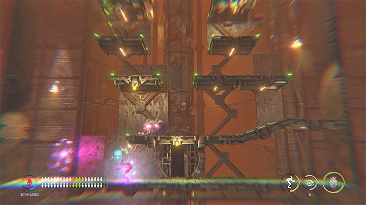 Carefully go back down woth the Mudokons and open the Birds Portal in the lower left corner of the secret location - Oddworld Soulstorm: Furnace, Slig Barracks - walkthrough - 9: Slig Barracks - Oddworld Soulstorm Guide