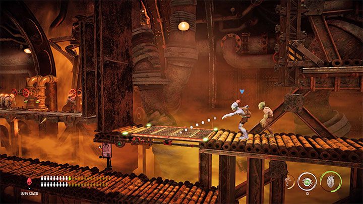 You need to go back to the place where you talked to the Mudokon earlier - Oddworld Soulstorm: Furnace, Slig Barracks - walkthrough - 9: Slig Barracks - Oddworld Soulstorm Guide