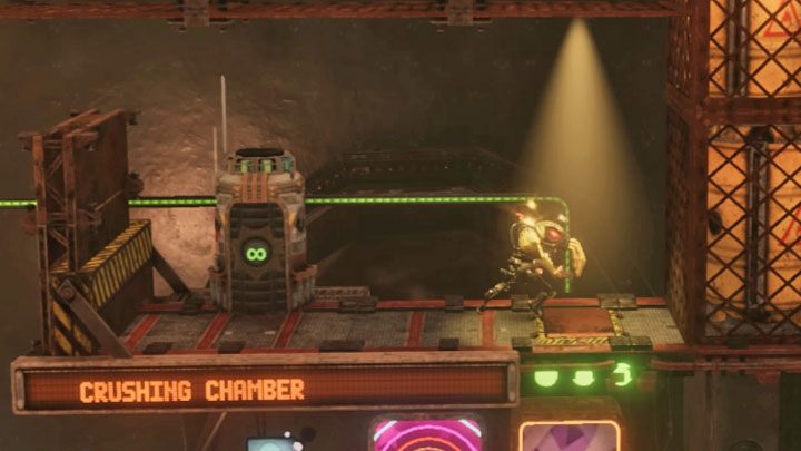 There are 3 Sligs in the Crushing Chamber, but Abe cannot reach them - Oddworld Soulstorm: Activating 5 Brewing Chambers - walkthrough - 17: Eye of the Storm - Final - Oddworld Soulstorm Guide