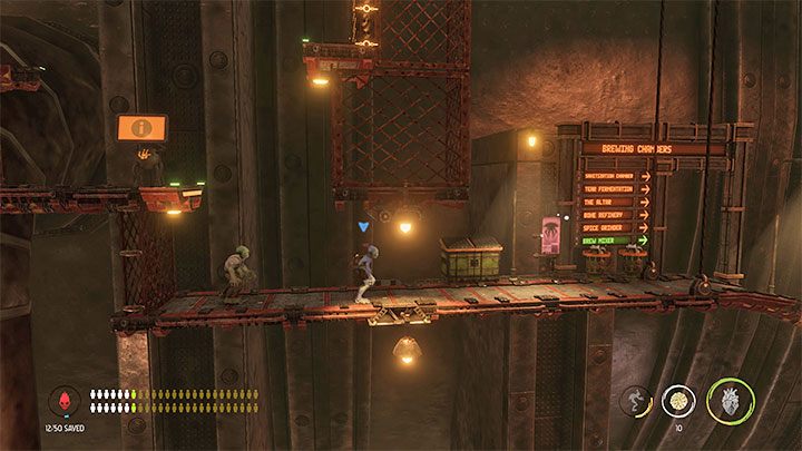 Go right with the Mudokons and go round the working machines carefully - Oddworld Soulstorm: Activating 5 Brewing Chambers - walkthrough - 17: Eye of the Storm - Final - Oddworld Soulstorm Guide