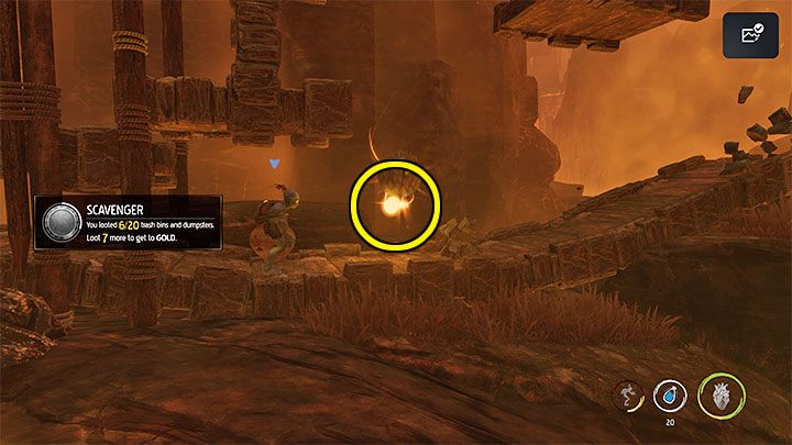 In the upper and lower part of the area, where you do the double jumps, two more Royal Jelly secrets are located - Oddworld Soulstorm: Escape from the burning cave, The Raid on Monsaic - walkthrough - 1: The Raid on Monsaic - Oddworld Soulstorm Guide