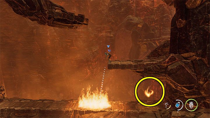 After reaching the final part of the shelf, start jumping to the lower ones - Oddworld Soulstorm: Escape from the burning cave, The Raid on Monsaic - walkthrough - 1: The Raid on Monsaic - Oddworld Soulstorm Guide