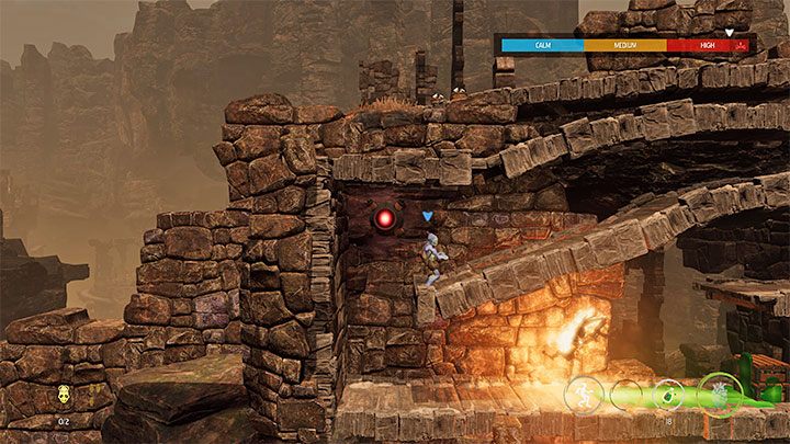 Abe will eventually zoom in on the new Sligs in the attached image - Oddworld Soulstorm: Freeing pinned-down Mudokons, The Ruins - walkthrough - 2: The Ruins - Oddworld Soulstorm Guide